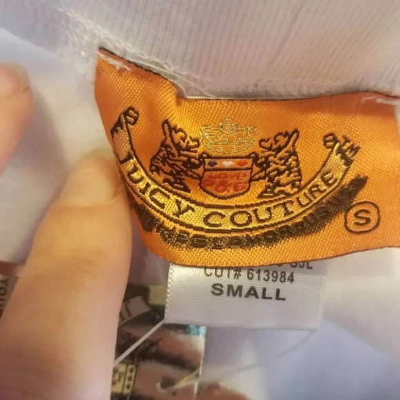 NWT Juicy Couture White Sweat Pants Ruffle Pocket S - Picture 3 of 10